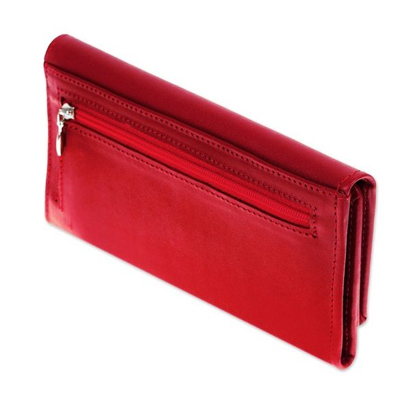 Alternate image for Burgundy Leather Wallet with Coin Pocket Coporo Burgundy