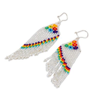 Alternate image for Colorful Glass Beaded Waterfall Earrings from Mexico Shower of Colors