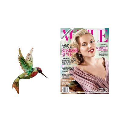 Alternate image for Bird Artisan Handcrafted Iron Wall Sculpture Mexico Little Emerald Hummingbird