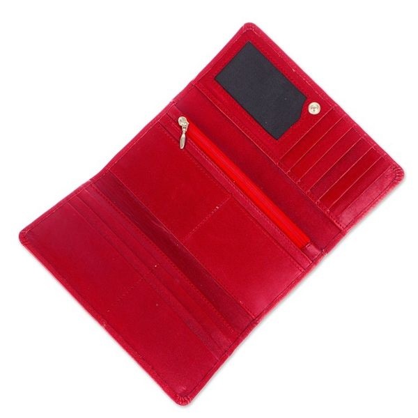 Alternate image for Burgundy Leather Wallet with Coin Pocket Coporo Burgundy