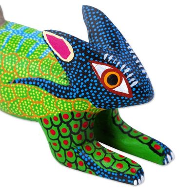 Alternate image for Handcrafted Rabbit Alebrije from Mexico Green Hare