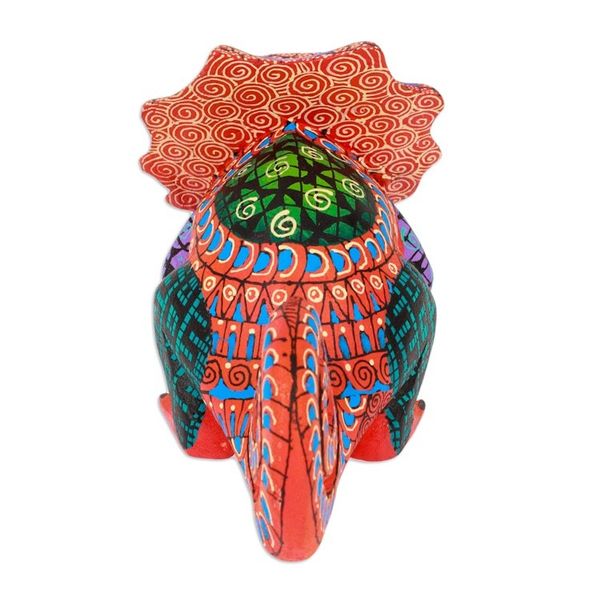 Alternate image for Painted Strawberry Copal Wood Chameleon Alebrije Figurine Chameleonic Strawberry