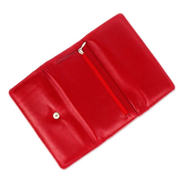 Alternate image for Burgundy Leather Wallet with Coin Pocket Coporo Burgundy