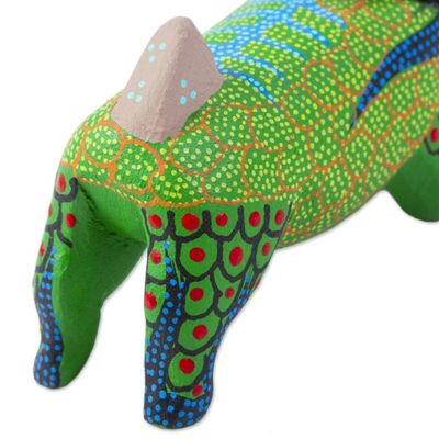 Alternate image for Handcrafted Rabbit Alebrije from Mexico Green Hare