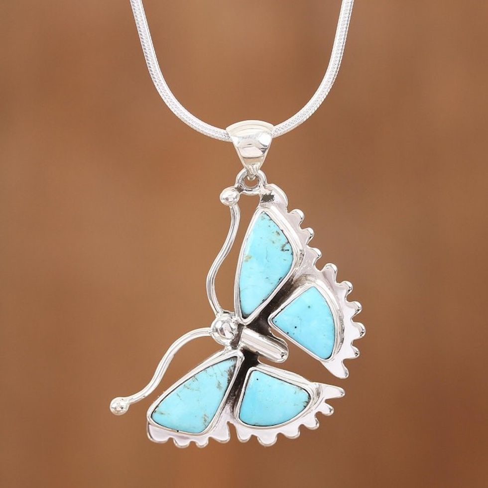 Sterling Silver Butterfly Pendant Necklace 'Hope Soars'
