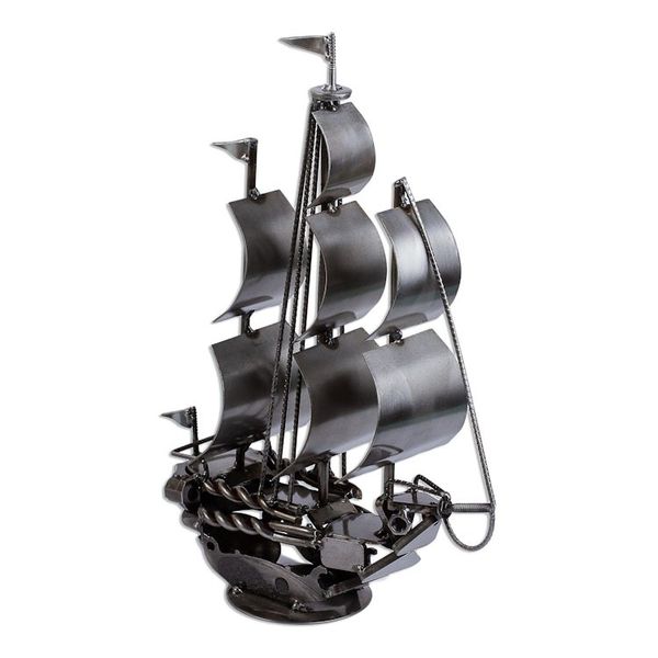 Alternate image for Rustic Sailing Ship Metal Sculpture Rustic Ship