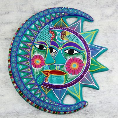 Alternate image for Hand Made Sun and Moon Ceramic Birds Wall Art Hummingbird Eclipse