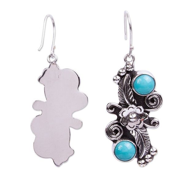 Alternate image for Floral Turquoise Earrings Traditional Blooms