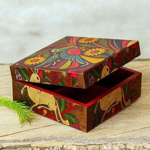 Alternate image for Folk Art Decoupage Decorative Box Tonala Fauna
