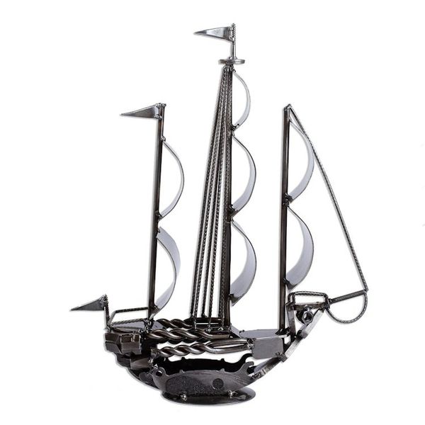 Alternate image for Rustic Sailing Ship Metal Sculpture Rustic Ship