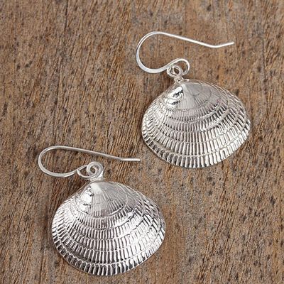 Alternate image for Taxco Sterling Silver Seashell Dangle Earrings from Mexico Mediterranean Shells