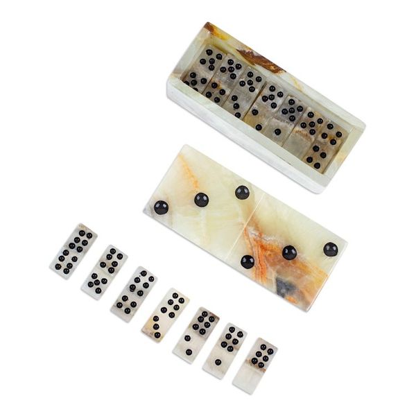 Alternate image for Handcrafted Onyx and Marble Domino Set from Mexico Precious Strategy