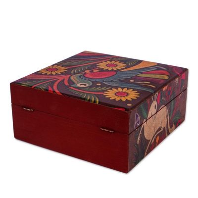 Alternate image for Folk Art Decoupage Decorative Box Tonala Fauna