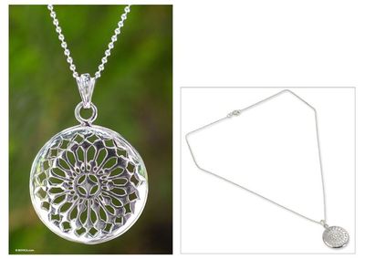 Alternate image for Thai Sterling Silver Pendant Necklace Starry Sky