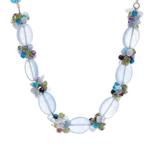 Alternate image for Hand Threaded Multi-Gemstone Beaded Necklace Mermaid Treasure