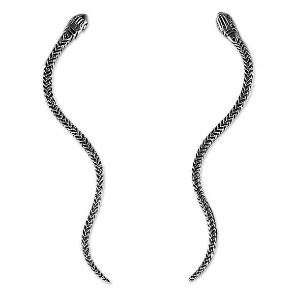 Alternate image for Sterling Silver Snake Drop Earrings from Thailand Winding Snakes