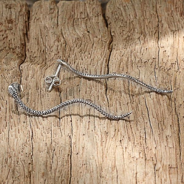 Alternate image for Sterling Silver Snake Drop Earrings from Thailand Winding Snakes