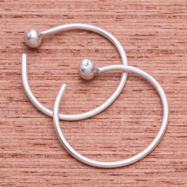 Alternate image for Karen Hill Tribe Silver Half-Hoop Earrings Hoopla