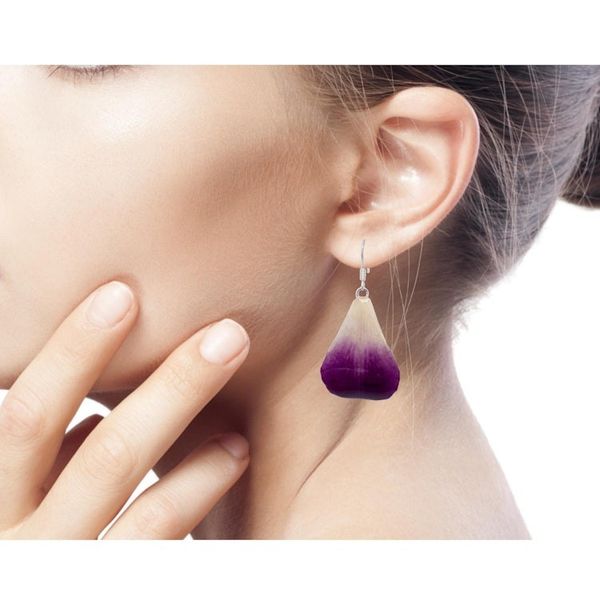 Alternate image for Natural Flower Dangle Earrings Chiang Mai Beauty