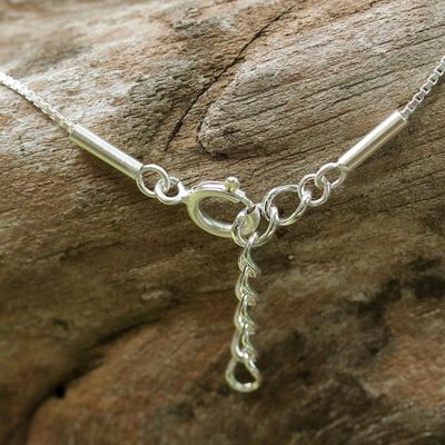 Alternate image for Origami Bird Sterling Silver Pendant Necklace from Thailand Origami Flight