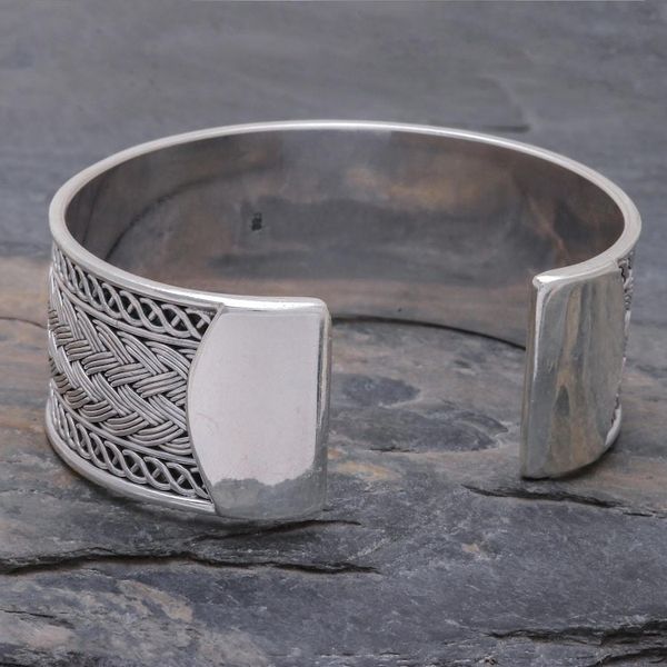 Alternate image for Hill Tribe Sterling Silver Cuff Bracelet Rippling Helixes