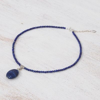 Alternate image for Handmade Lapis Lazuli Pendant Necklace Blue Lady