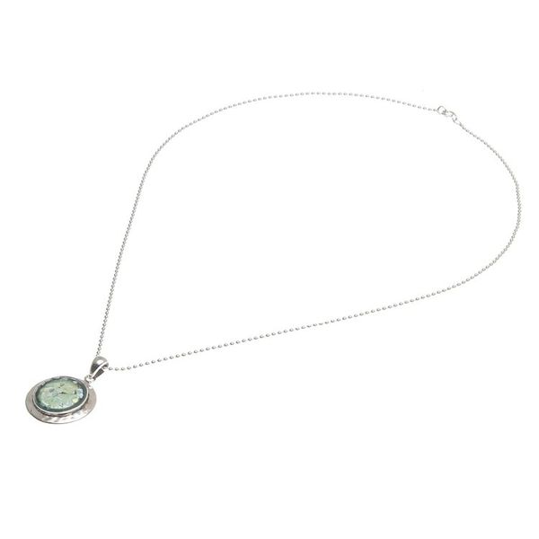 Alternate image for Handcrafted Roman Glass Pendant Necklace Glitter Moon