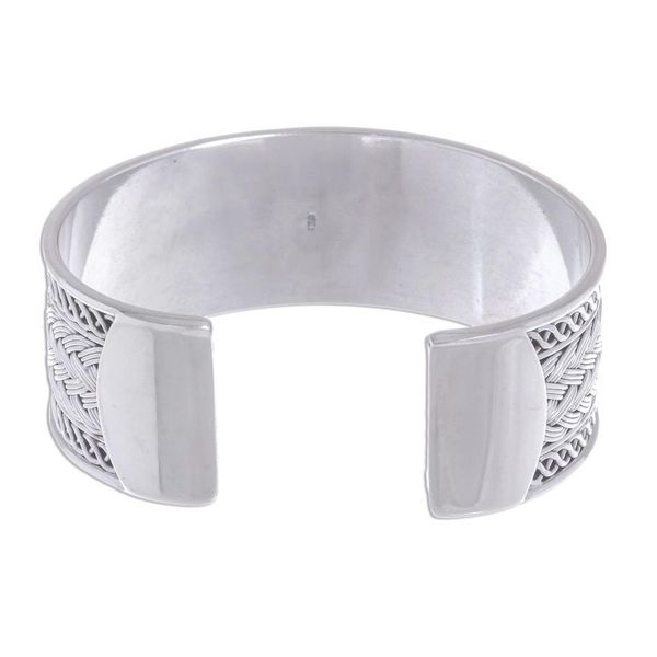 Alternate image for Hill Tribe Sterling Silver Cuff Bracelet Rippling Helixes