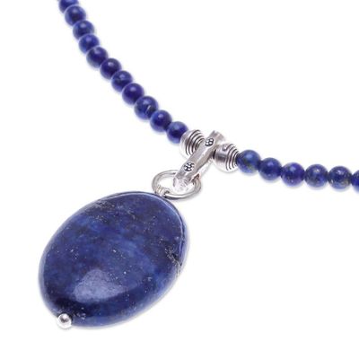 Alternate image for Handmade Lapis Lazuli Pendant Necklace Blue Lady
