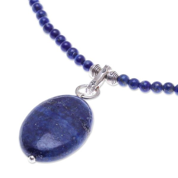 Alternate image for Handmade Lapis Lazuli Pendant Necklace Blue Lady