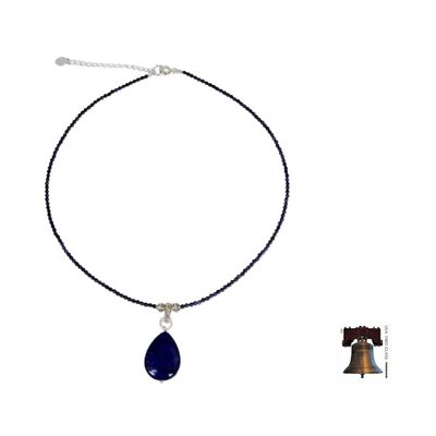 Alternate image for Handmade Lapis Lazuli Pendant Necklace Blue Lady