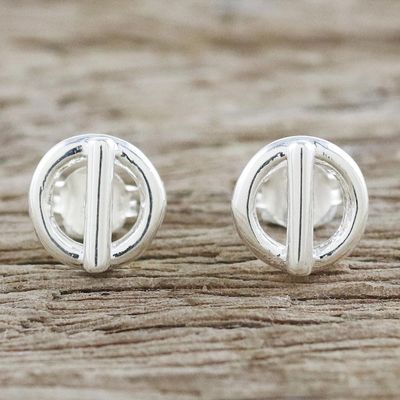 Alternate image for Handcrafted Sterling Silver Stud Earrings from Thailand Silver Toggles