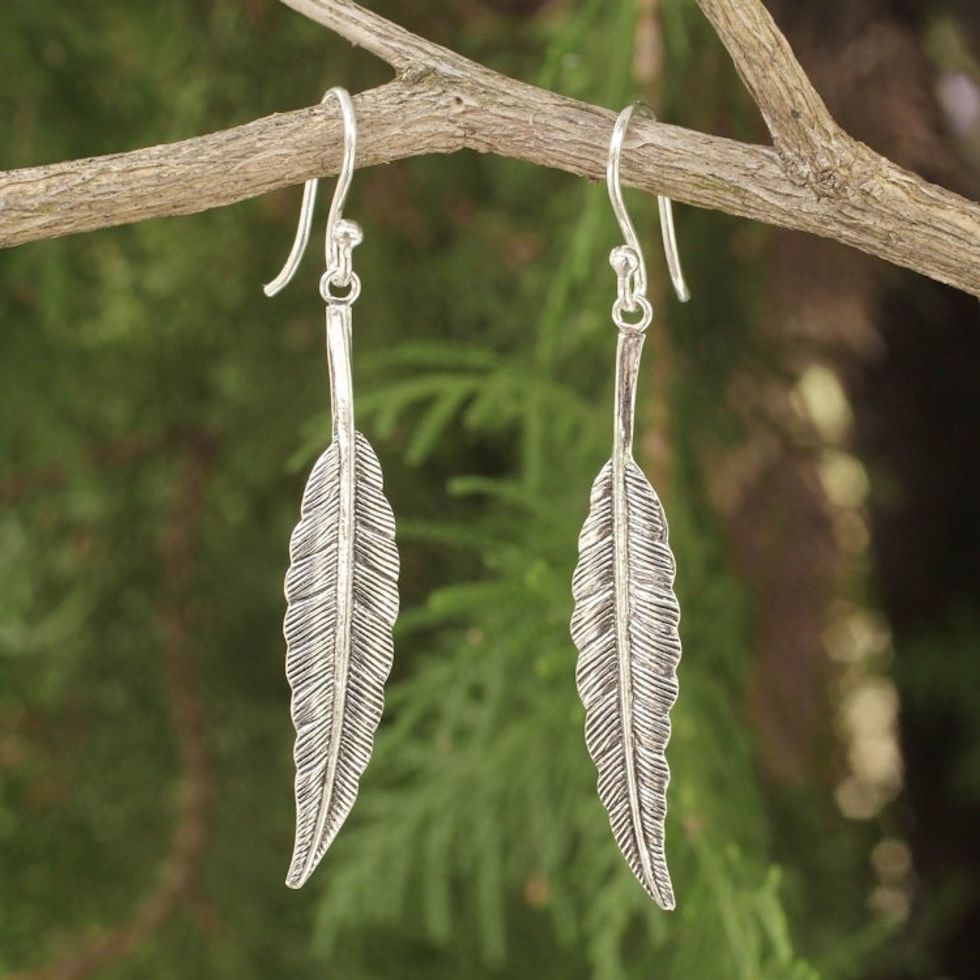 Unique Sterling Silver Dangle Earrings 'Fly Free'