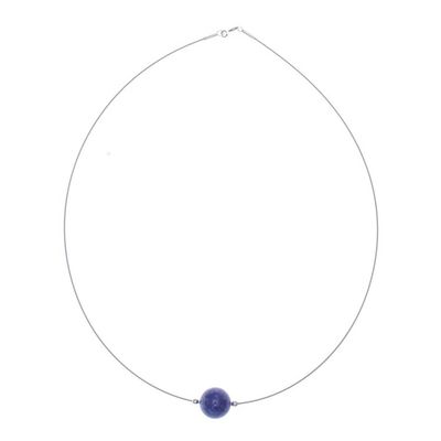 Alternate image for Lapis Lazuli Modern Pendant Necklace from Thailand Modern Mood