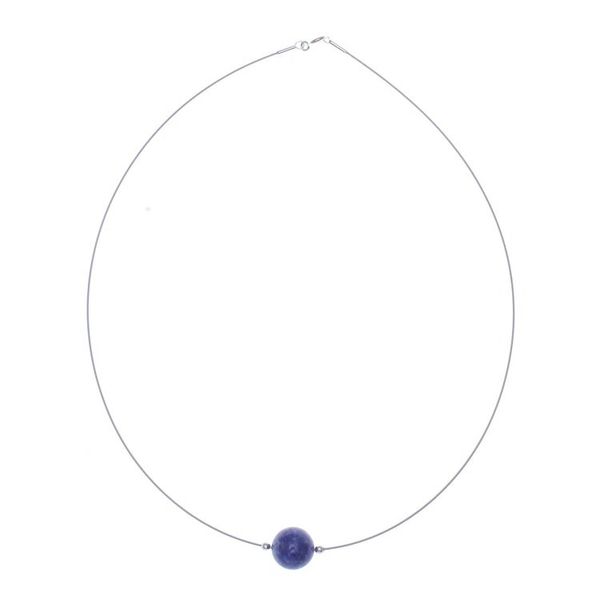 Alternate image for Lapis Lazuli Modern Pendant Necklace from Thailand Modern Mood
