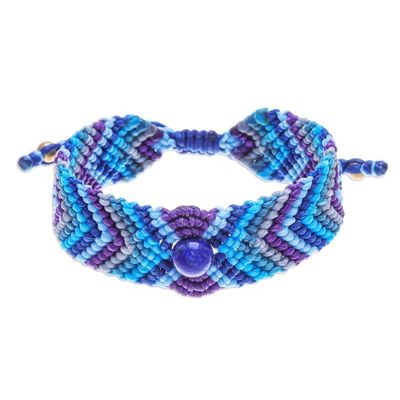 Alternate image for Hand Crafted Macrame Lapis Lazuli Bracelet True Wanderlust in Blue