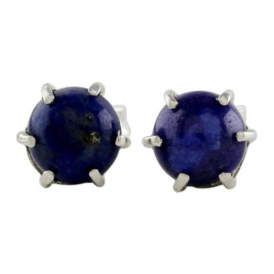 Alternate image for Sterling Silver and Lapis Lazuli Stud Earrings from Thailand To the Point
