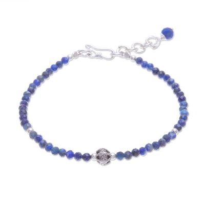 Alternate image for Hand Made Lapis Lazuli Pendant Bracelet from Thailand Bright Lights in Blue