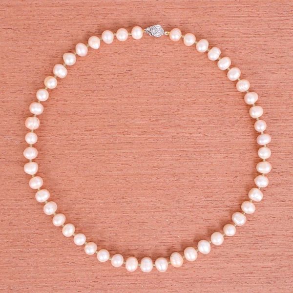 Alternate image for Handcrafted Bridal Pearl Strand Necklace Pink Sea Breath
