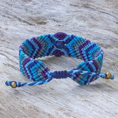 Alternate image for Hand Crafted Macrame Lapis Lazuli Bracelet True Wanderlust in Blue