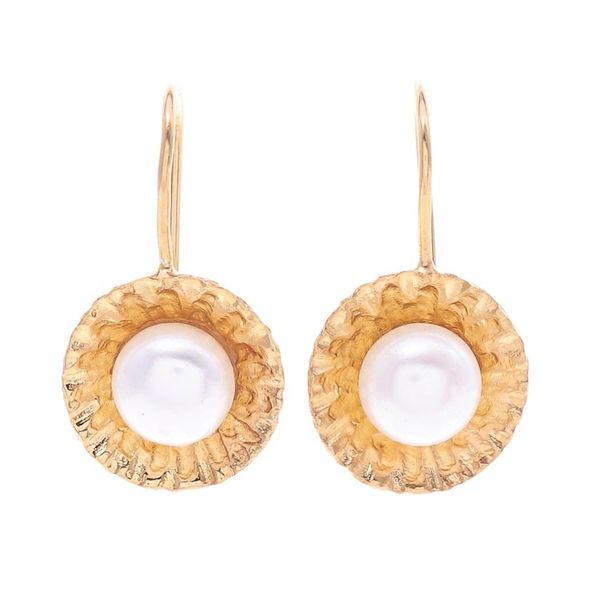 Alternate image for Gold-Plated Cultured Pearl Dangle Earrings Morning Pearl