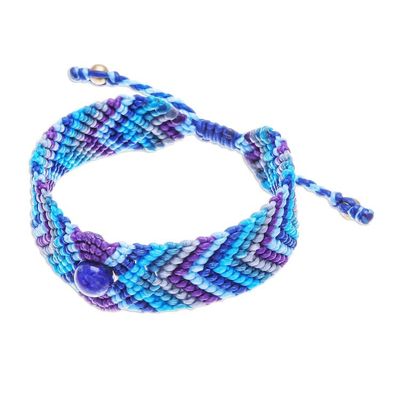 Alternate image for Hand Crafted Macrame Lapis Lazuli Bracelet True Wanderlust in Blue