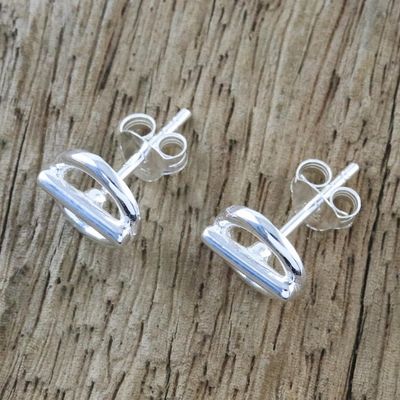 Alternate image for Handcrafted Sterling Silver Stud Earrings from Thailand Silver Toggles