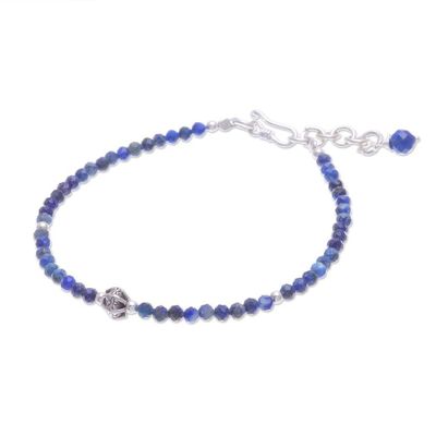 Alternate image for Hand Made Lapis Lazuli Pendant Bracelet from Thailand Bright Lights in Blue