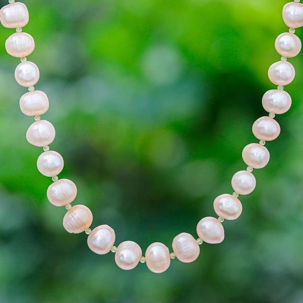 Alternate image for Handcrafted Bridal Pearl Strand Necklace Pink Sea Breath