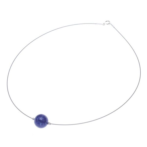 Alternate image for Lapis Lazuli Modern Pendant Necklace from Thailand Modern Mood