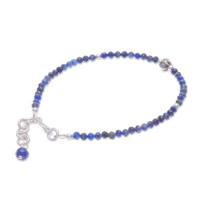 Alternate image for Hand Made Lapis Lazuli Pendant Bracelet from Thailand Bright Lights in Blue