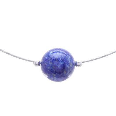 Alternate image for Lapis Lazuli Modern Pendant Necklace from Thailand Modern Mood