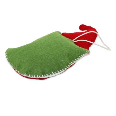 Alternate image for Felt Owl Christmas Ornaments Set of 3 from Thailand Santas Owls set of 3