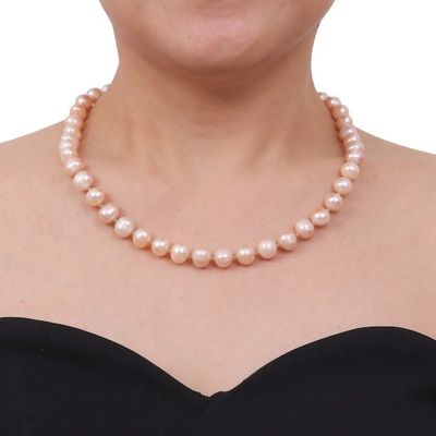 Alternate image for Handcrafted Bridal Pearl Strand Necklace Pink Sea Breath